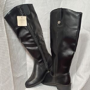 St. John's Bay Women's Sleek Black Over the Knee Boots